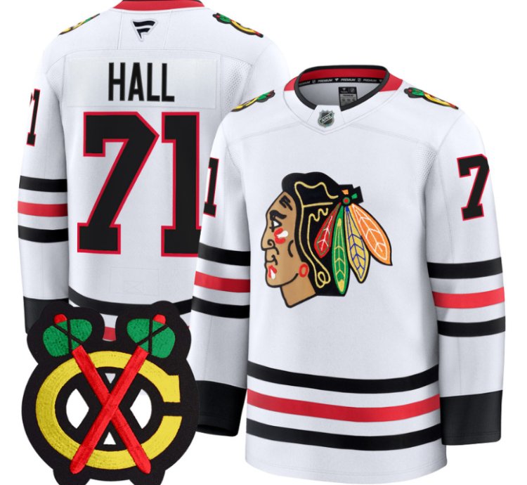Taylor Hall Jersey 71 Chicago Blackhawks Premium All Stitched White
