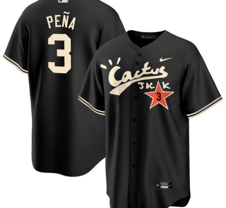 Jeremy Pena 3 Houston Astros Cactus Jack Black Jersey