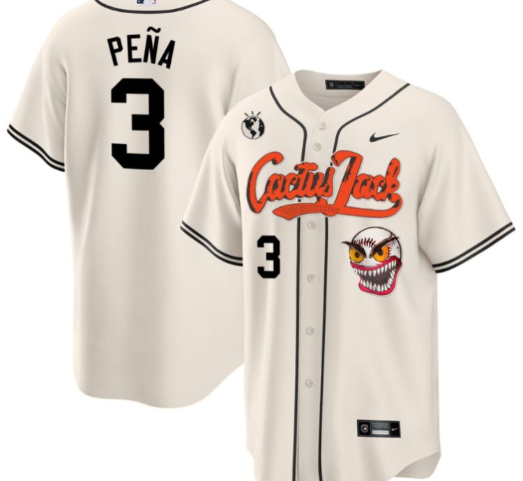 Jeremy Pena 3 Houston Astros Cactus Jack Cream Jersey