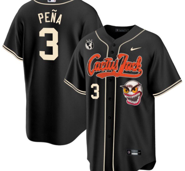 Jeremy Pena 3 Houston Astros Cactus Jack Men Jersey - Black