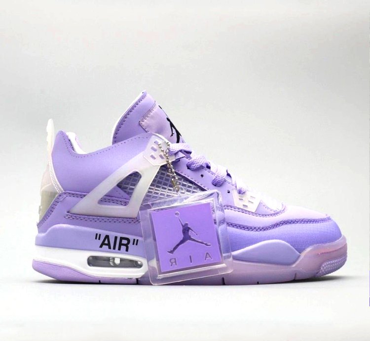 Off-white X Jordan 4 Retro Purple Soft
