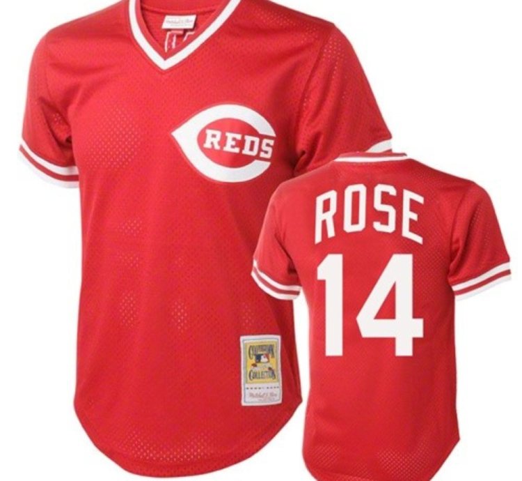 Cincinnati Reds Pete Rose Red Throwback Mesh Pullover Jersey
