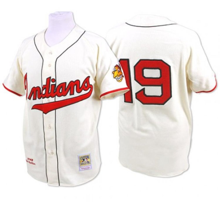 Cleveland Indians Bob Feller Cream 1948 Throwback Jersey