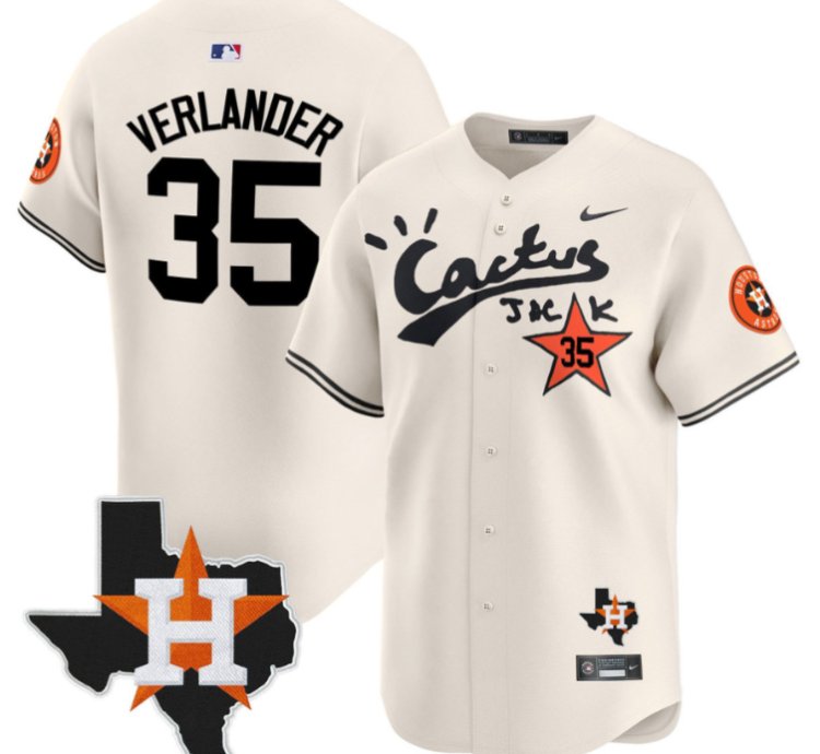 Justin Verlander 35 Houston Astros Cactus Jack Limited Jersey Houston Patch