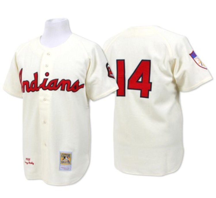 Cleveland Indians Larry Doby Cream 1951 Throwback Jersey