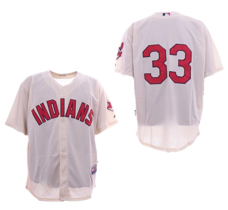 Cleveland Indians Nick Swisher Cream Throwback Jersey