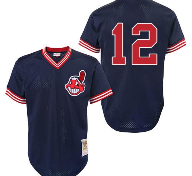 Cleveland Indians Roberto Alomar Navy Throwback Mesh Pullover Jersey