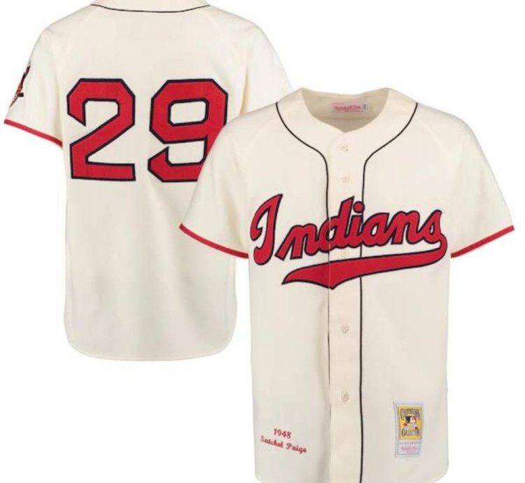 Cleveland Indians Satchel Paige Cream 1948 Throwback Jersey