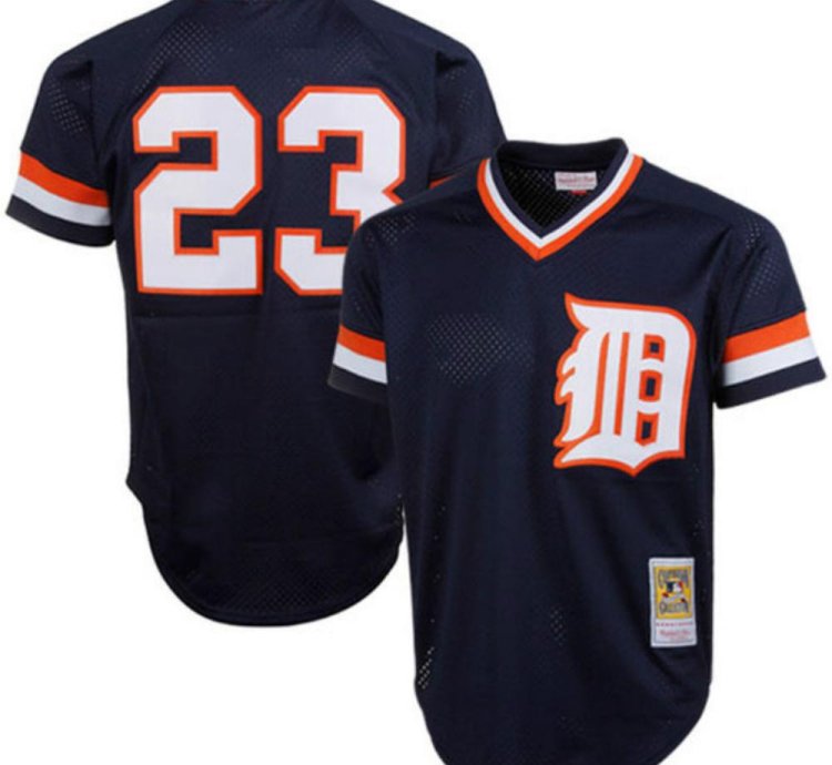 Detroit Tigers Kirk Gibson Navy 1984 Throwback Mesh Pullover Jersey