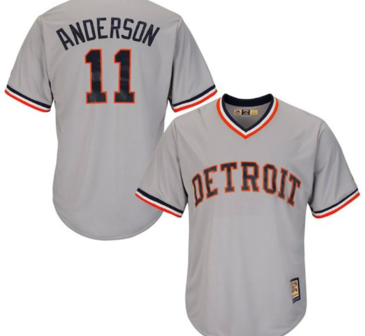 Detroit Tigers Sparky Anderson Gray Throwback Pullover Jersey
