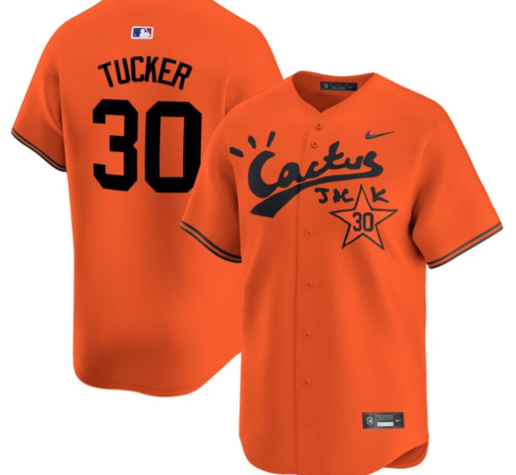 Kyle Tucker 30 Houston Astros Cactus Jack Men Jersey - Orange