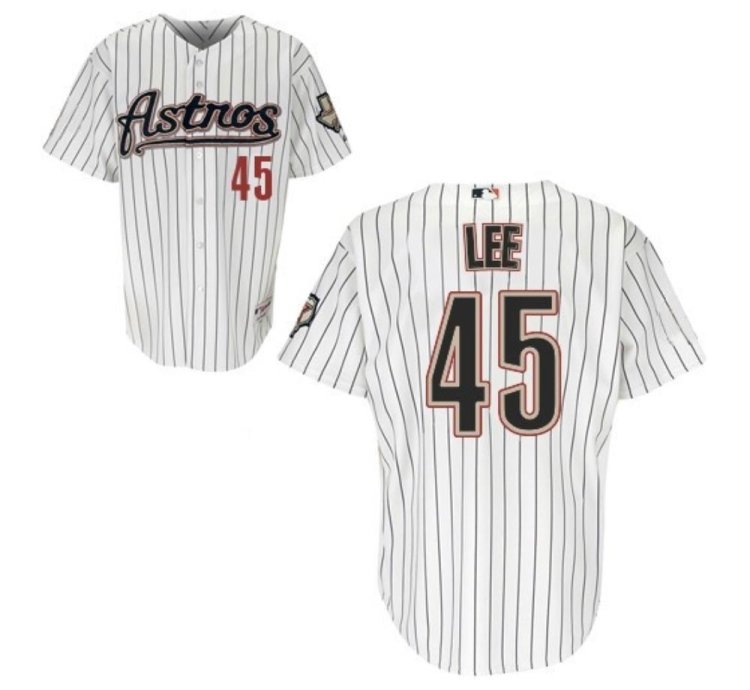 Houston Astros Carlos Lee White Throwback Jersey