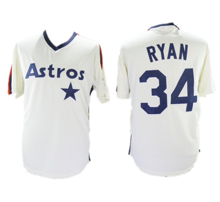 Houston Astros Nolan Ryan Cream Throwback Pullover Jersey