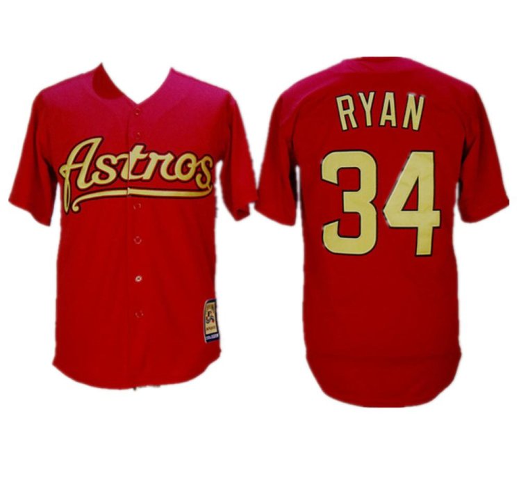 Houston Astros Nolan Ryan Red 2002 2012 Throwback Jersey