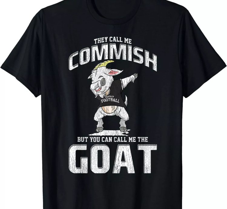 Fantasy Football Commissioner Commish Dabbing Goat Draft Day T-shirt Size S-5xl