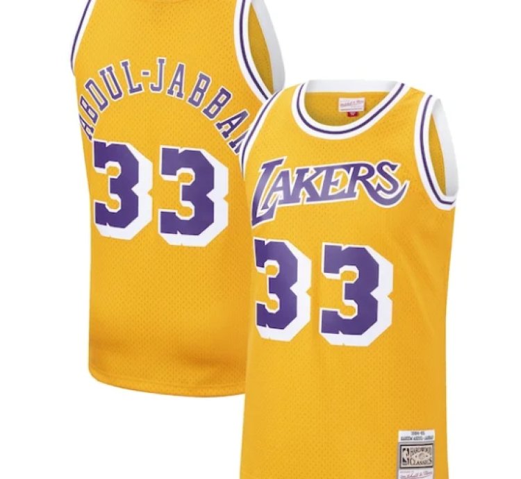 Kareem Abdul-jabbar Los Angeles Lakers Hardwood Classics Swingman Jersey - Gold