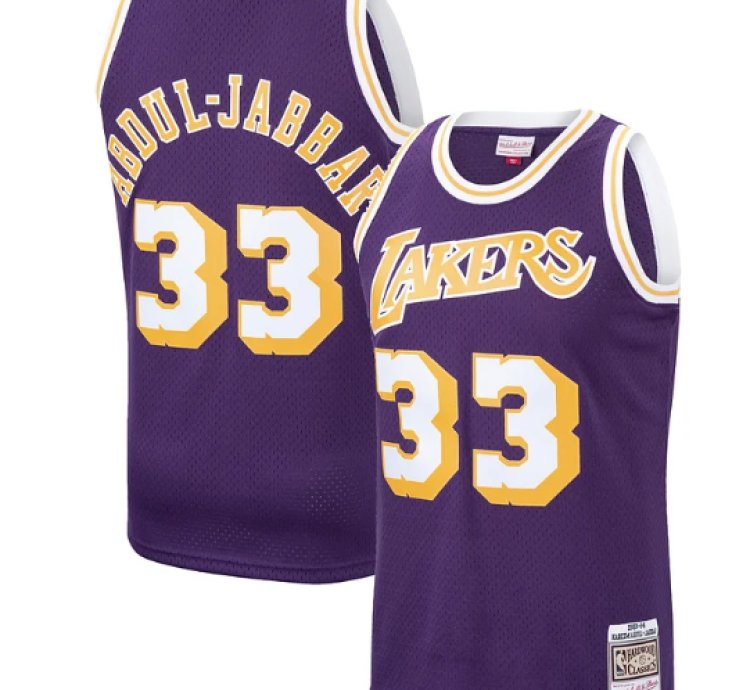 Kareem Abdul-jabbar Los Angeles Lakers Hardwood Classics Swingman Jersey - Purple