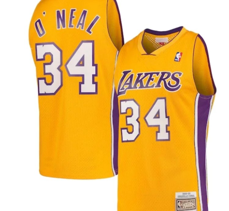 Shaquille Oneal Los Angeles Lakers Hardwood Classics Swingman Jersey - Gold