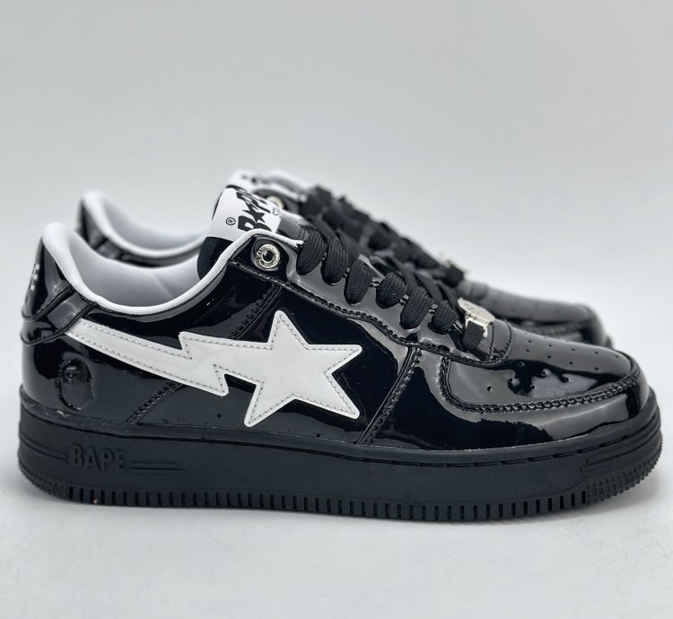 200 Nike Air Force 1 Low 07 X Bape Black And White Patent Leather 1k30191302 - P
