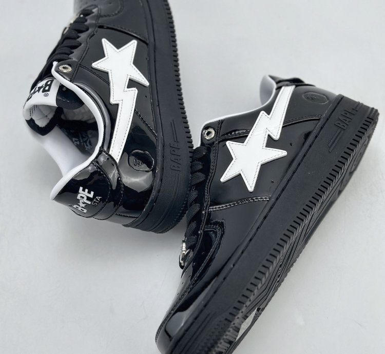 200 Nike Air Force 1 Low 07 X Bape Black And White Patent Leather 1k30191302 - P