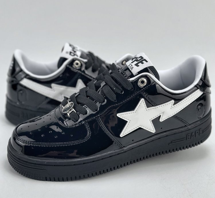 200 Nike Air Force 1 Low 07 X Bape Black And White Patent Leather 1k30191302 - P