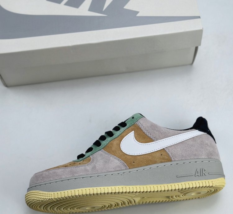 120 Nike Air Force 1 Low 07 Suede Gray Brown Green Dv0788-200
