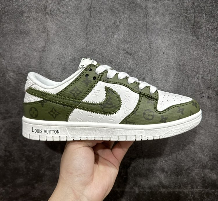 300 Nike Sb Dunk Low X Louis Vuitton White And Green Full P