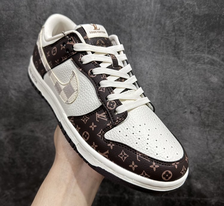 280 Nike Sb Dunk Low X Louis Vuitton White Brown Old Flower