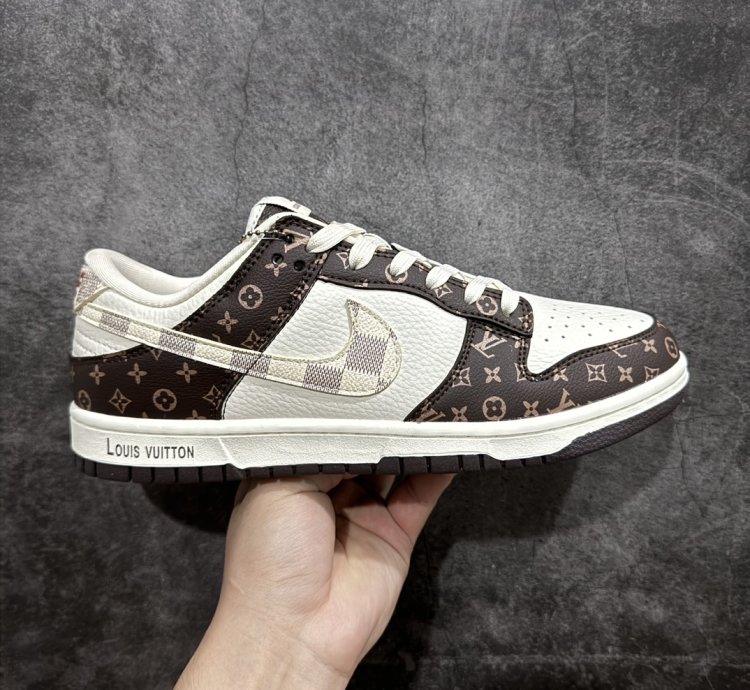 280 Nike Sb Dunk Low X Louis Vuitton White Brown Old Flower