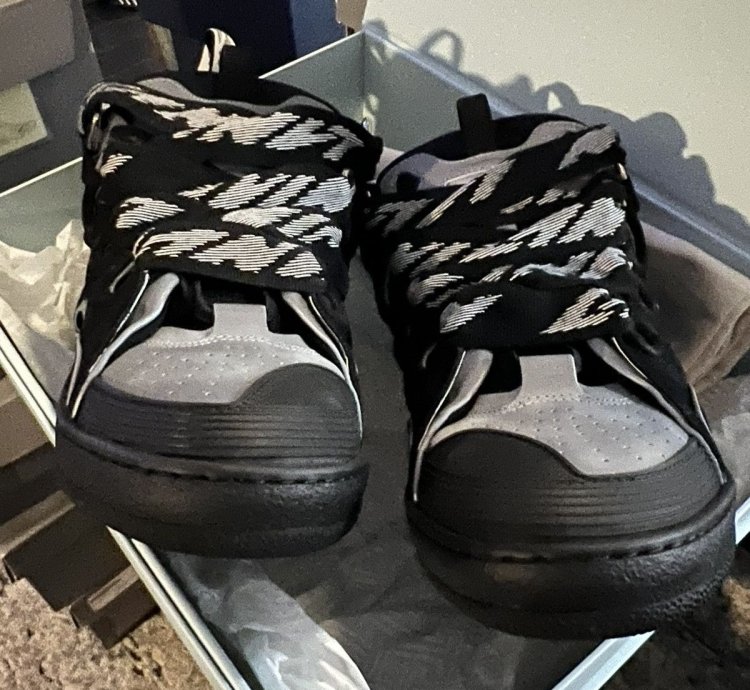 Black And Reflective Lanvin Sneakers Sz 46
