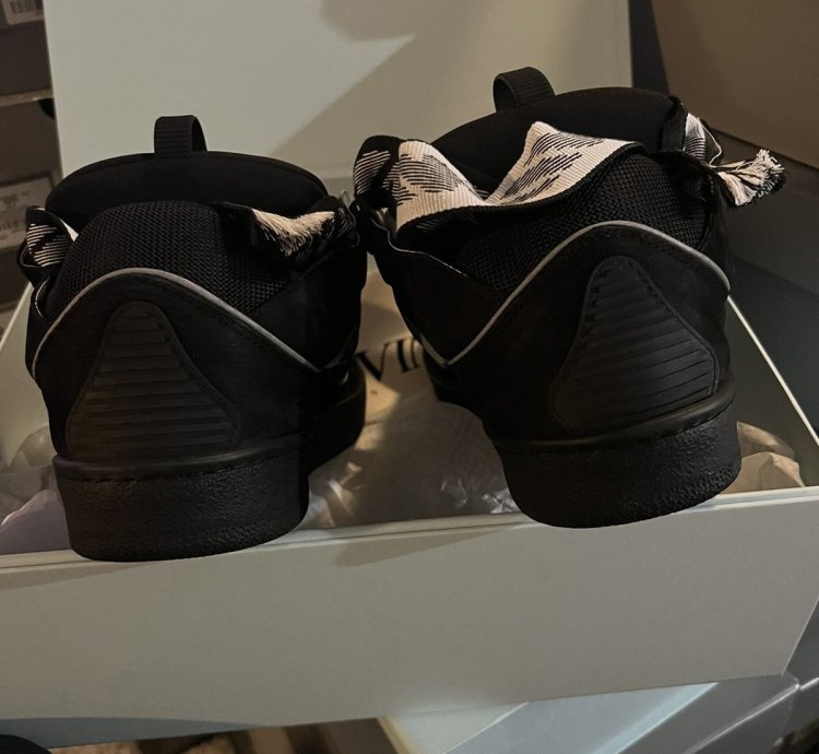 Black And Reflective Lanvin Sneakers Sz 46