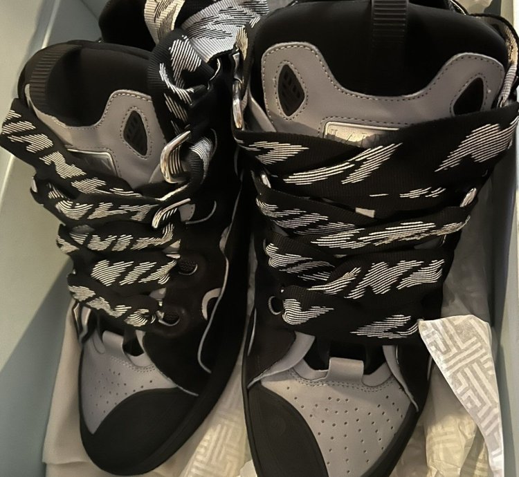 Black And Reflective Lanvin Sneakers Sz 46