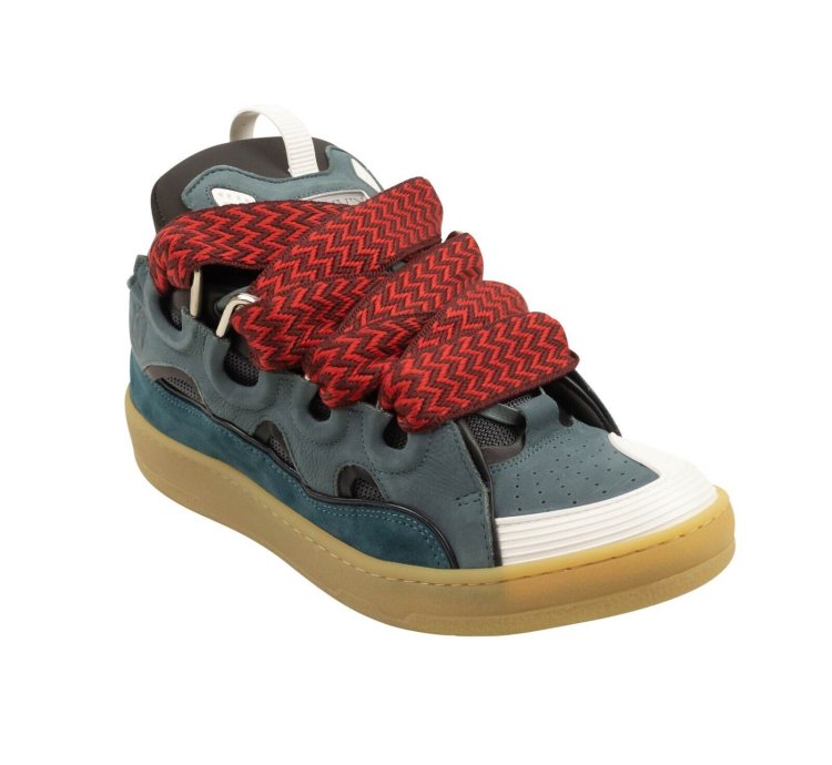 Blue Leather Skate Woven Laces Sneakers Size 9 42