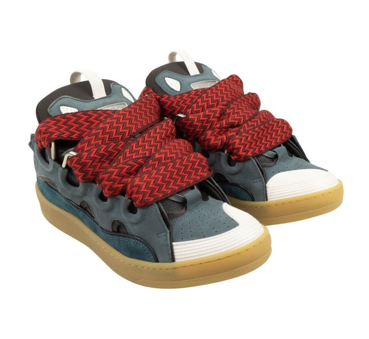 Blue Leather Skate Woven Laces Sneakers Size 9 42