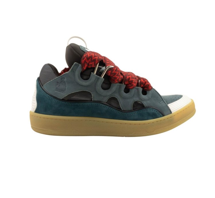 Blue Leather Skate Woven Laces Sneakers Size 9 42