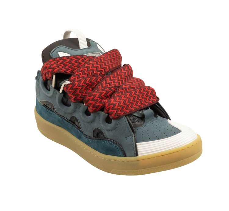 Blue Leather Skate Woven Laces Sneakers Size 9 42