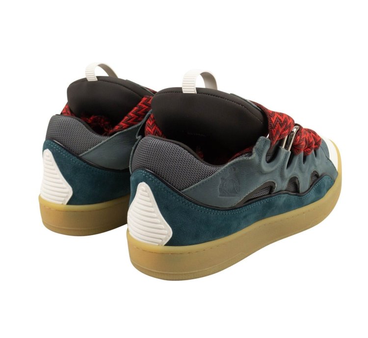 Blue Leather Skate Woven Laces Sneakers Size 9 42