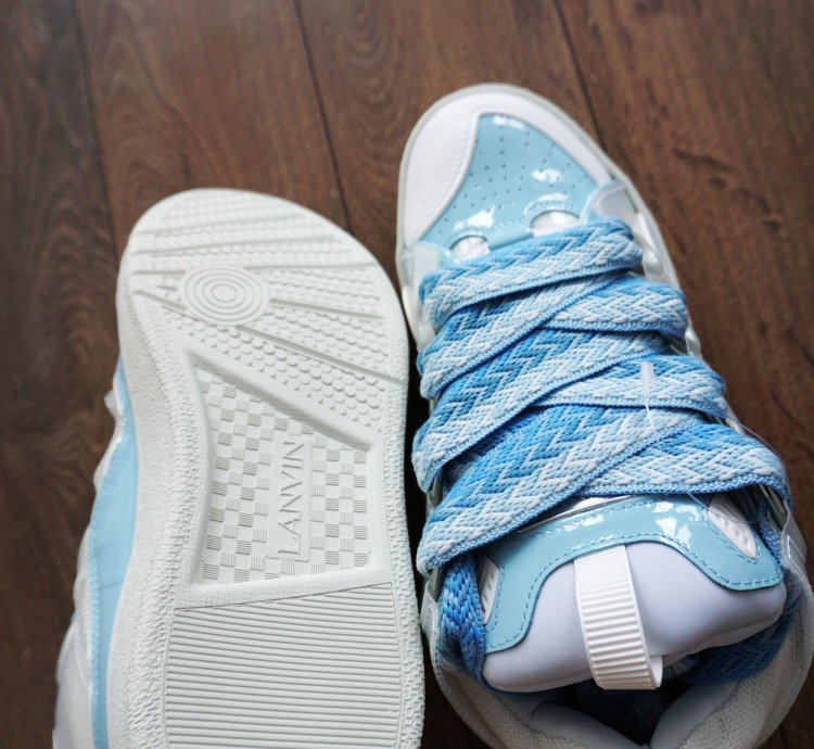 Bnwt Aw22 Lanvin Blue Curb Sneakers 38