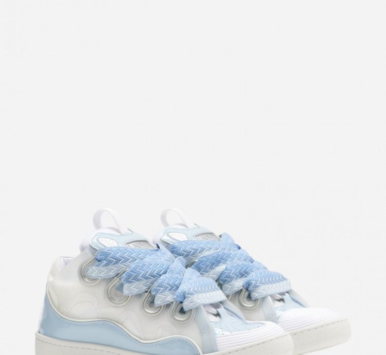 Bnwt Aw22 Lanvin Blue Curb Sneakers 38