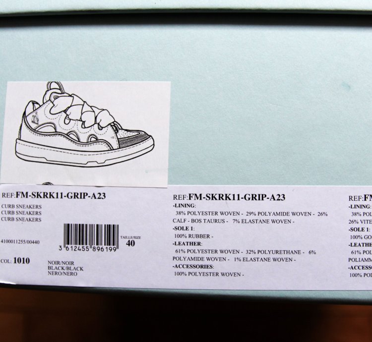 Bnwt Aw23 Lanvin Curb Sneakers Black 40