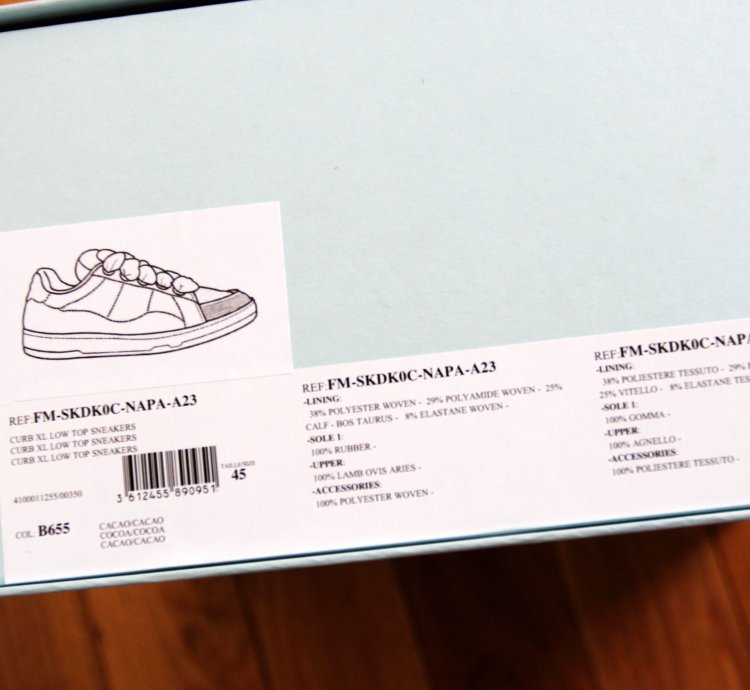 Bnwt Aw23 Lanvin Curb Xl Low Top Sneakers Cacao 45