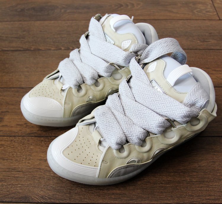 Bnwt Ss23 Lanvin Curb Sneakers Beige 44