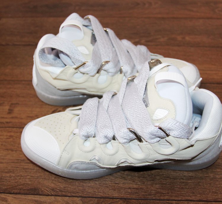 Bnwt Ss23 Lanvin Curb Sneakers Beige 44
