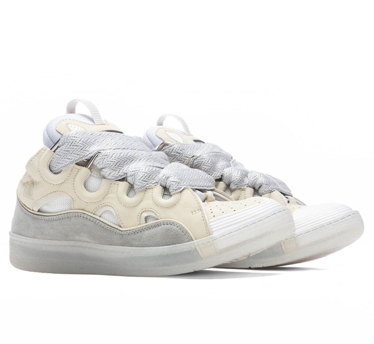 Bnwt Ss23 Lanvin Curb Sneakers Beige 44