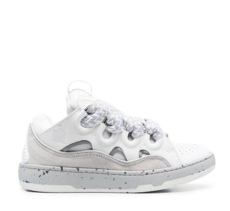 Bnwt Ss23 Lanvin Curb Sneakers Grey White 38