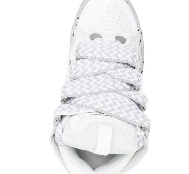 Bnwt Ss23 Lanvin Curb Sneakers Grey White 38