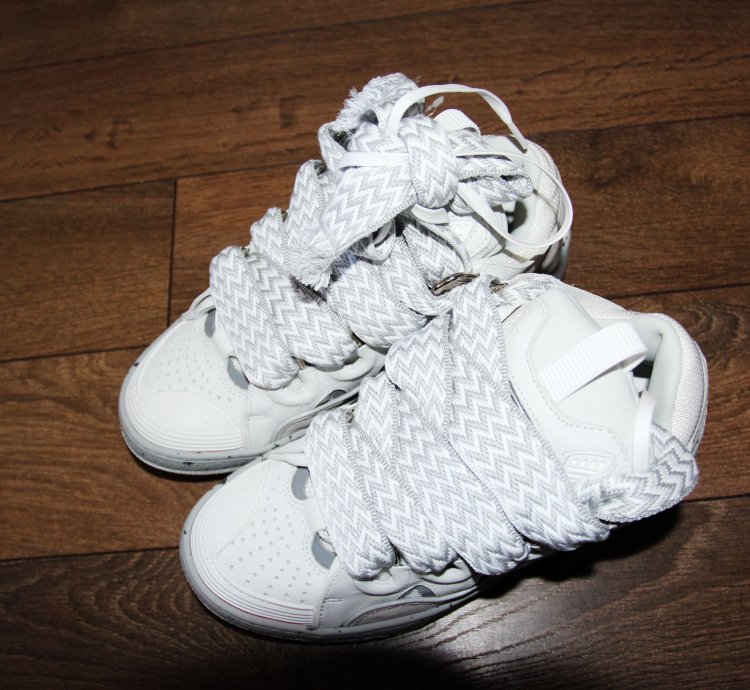 Bnwt Ss23 Lanvin Curb Sneakers Grey White 38