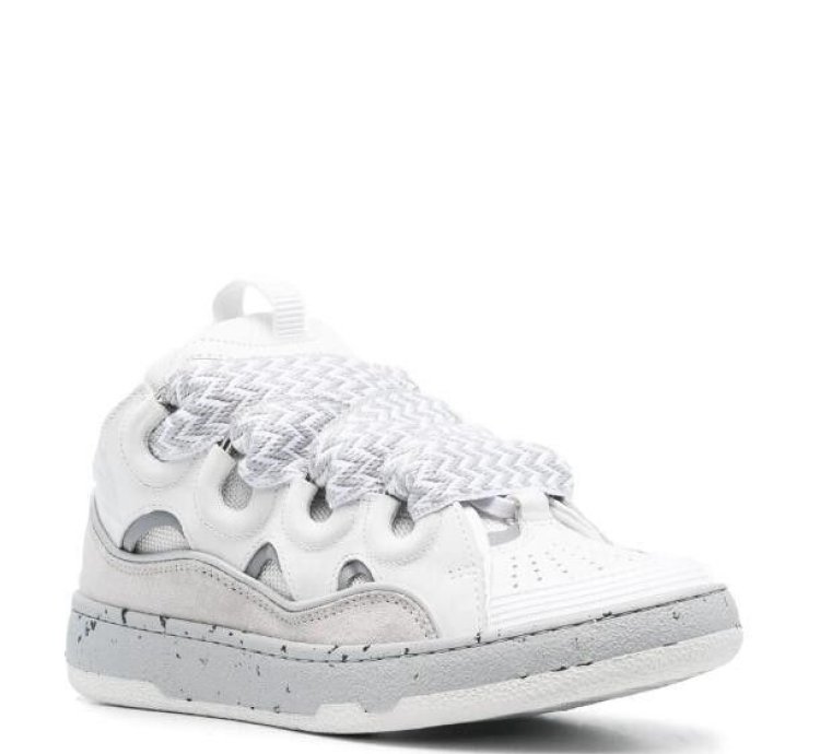 Bnwt Ss23 Lanvin Curb Sneakers Grey White 38