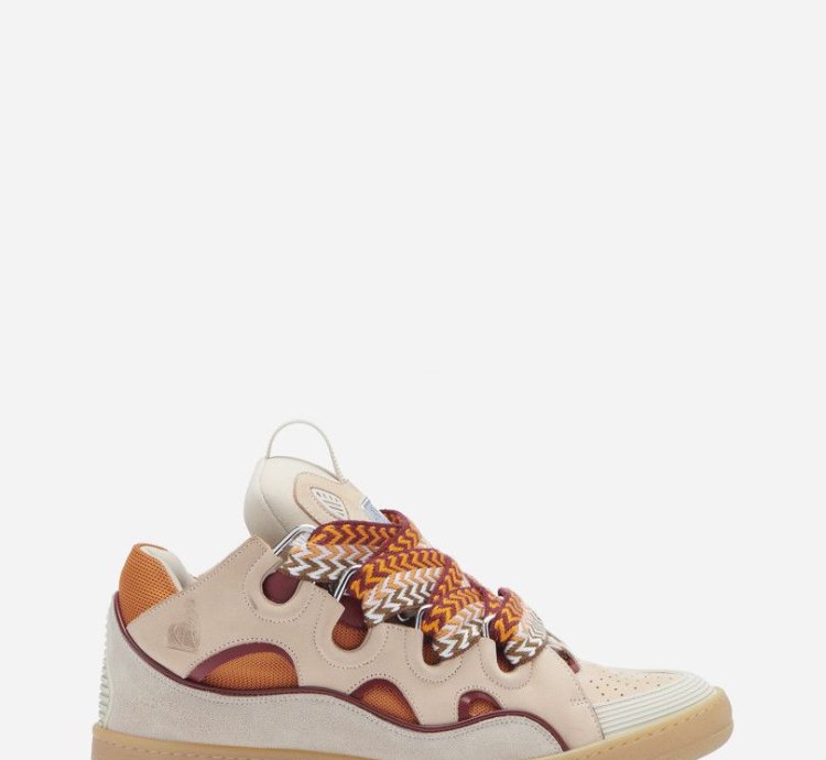 Bnwt Ss23 Lanvin Curb Sneakers Pale Pink Mango 44