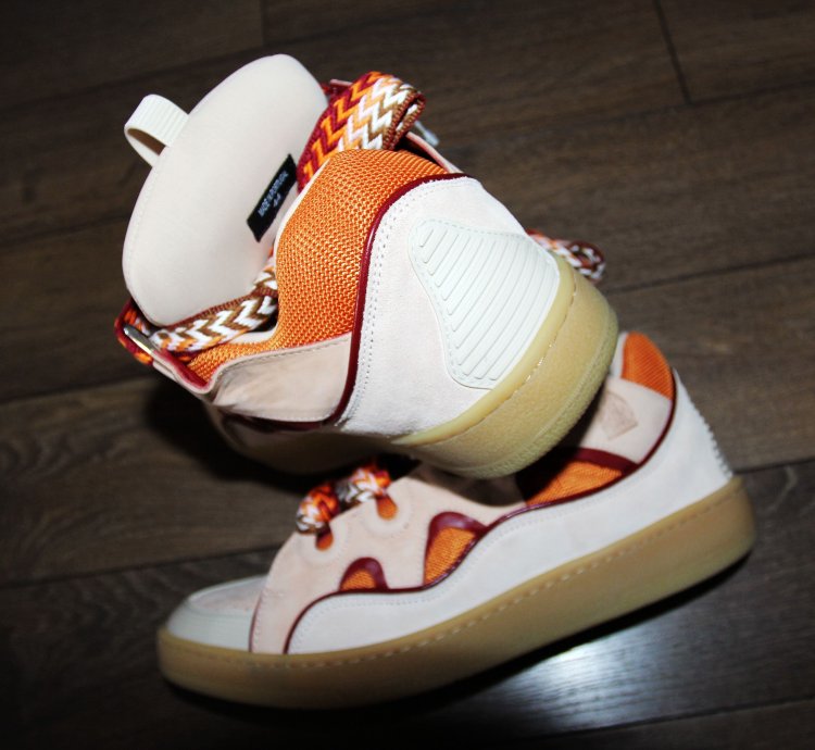 Bnwt Ss23 Lanvin Curb Sneakers Pale Pink Mango 44